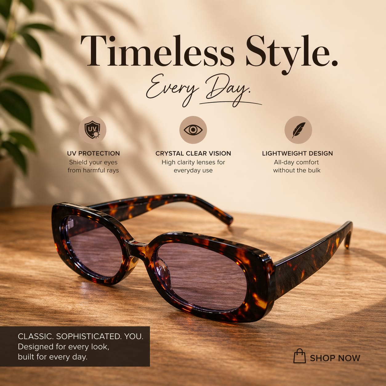 Leopardo square glasses