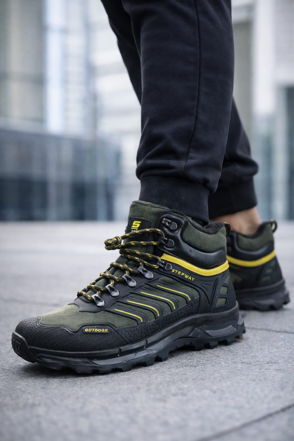 olive green high hiking