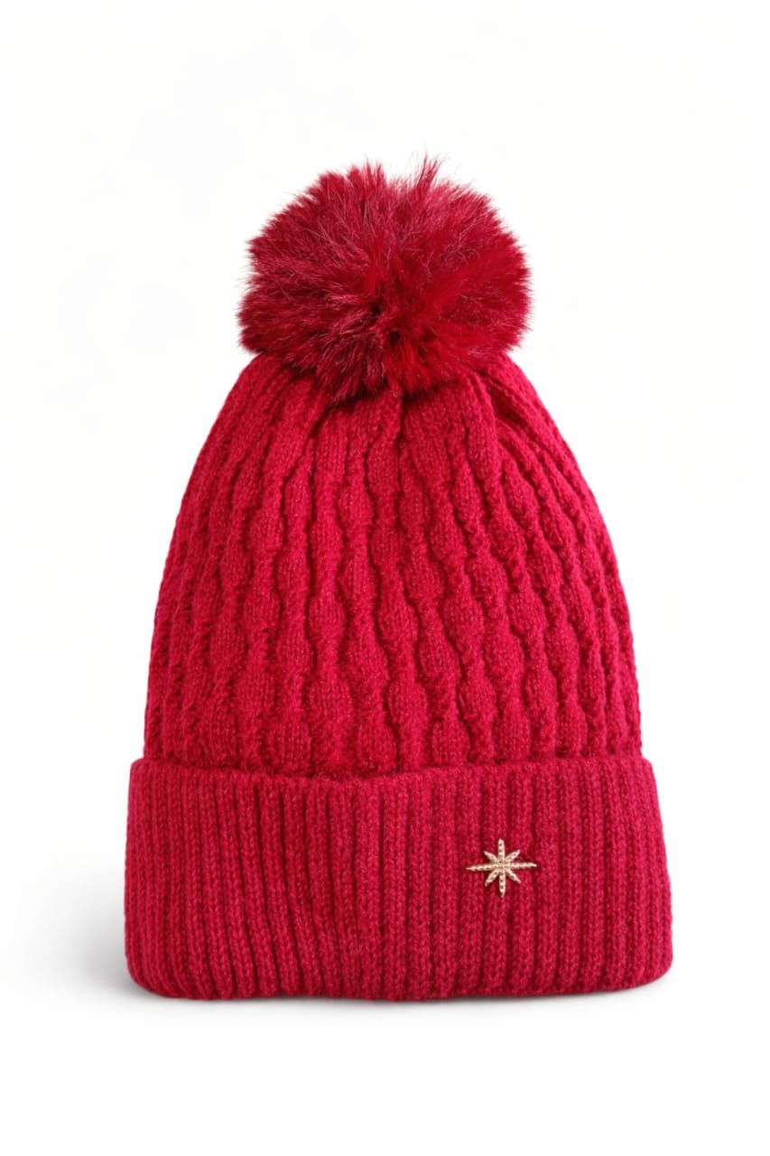 Burgundy wool hat