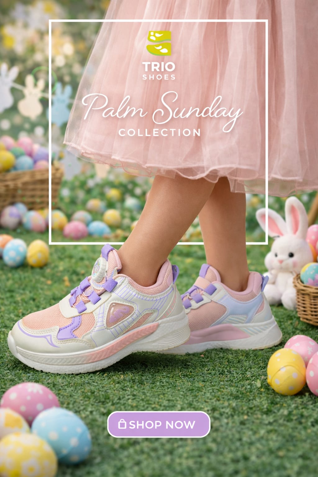 Sneaker- white, lila & baby pink