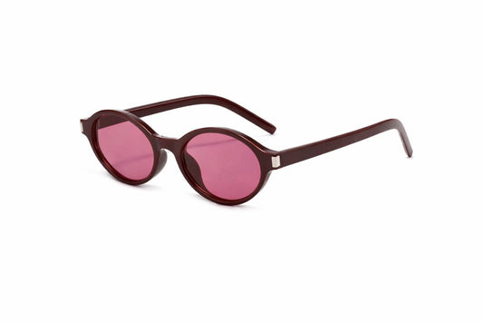 Oval Burgundy Sunglasses